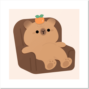 Lazy capybara Posters and Art